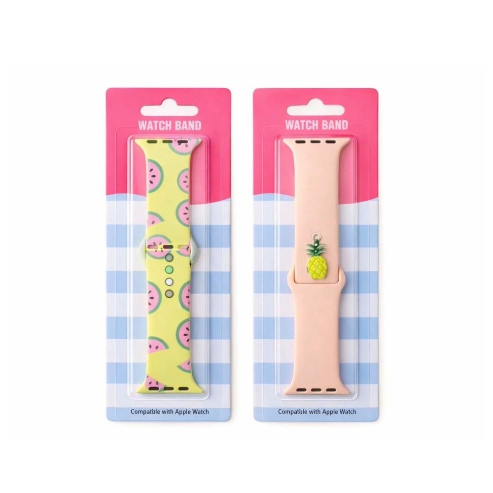 Summer Watch Band 2 Pack Compatible with Apple Watch Watermelon Pineapple Pink